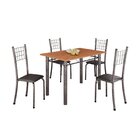 Conjunto De Mesa Tubular 100x60cm Tampo Em Mdf E 4 Cadeiras D