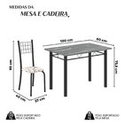 Conjunto De Mesa Tubular 100x60cm Tampo Em Topázio Com 4 Cade