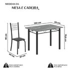Conjunto De Mesa Tubular 100x60cm Tampo Em Topázio Com 4 Cade