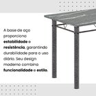 Conjunto De Mesa Tubular 100x60cm Tampo Em Topázio Com 4 Cade