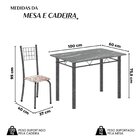 Conjunto De Mesa Tubular 100x60cm Tampo Em Topázio Com 4 Cade