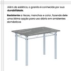 Conjunto De Mesa Tubular 100x60cm Tampo Em Topázio Com 4 Cade