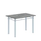 Conjunto De Mesa Tubular 100x60cm Tampo Em Topázio Com 4 Cade