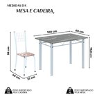 Conjunto De Mesa Tubular 100x60cm Tampo Em Topázio Com 4 Cade