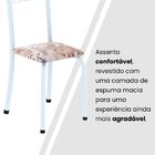 Conjunto De Mesa Tubular 100x60cm Tampo Em Topázio Com 4 Cade