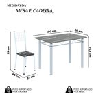 Conjunto De Mesa Tubular 100x60cm Tampo Em Topázio Com 4 Cade