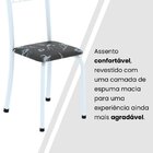 Conjunto De Mesa Tubular 100x60cm Tampo Em Topázio Com 4 Cade
