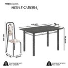 Conjunto De Mesa Tubular 120cm X 75cm Tampo Ardósia Indiano C