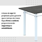 Conjunto De Mesa Tubular 120cm X 75cm Tampo Ardósia Indiano C