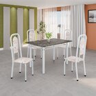 Conjunto De Mesa Tubular 120cm X 75cm Tampo Ardósia Indiano C