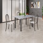 Conjunto De Mesa Tubular 120cm X 75cm Tampo Com 4 Cadeiras Ar