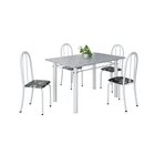 Conjunto De Mesa Tubular 120cm X 75cm Tampo Com 4 Cadeiras Pr