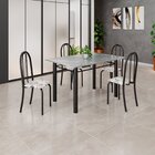 Conjunto De Mesa Tubular 120cm X 75cm Tampo Em Granito Topázi