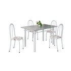 Conjunto De Mesa Tubular 120cm X 75cm Tampo Em Granito Topázi