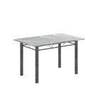 Conjunto De Mesa Tubular 120cm X 75cm Tampo Em Granito Topázi
