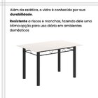 Conjunto De Mesa Tubular 120cm X 75cm Tampo Em Vidro Com 4 Ca