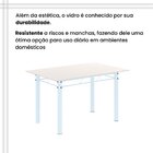 Conjunto De Mesa Tubular 120cm X 75cm Tampo Em Vidro Com 4 Ca