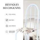 Conjunto De Mesa Tubular 120cm X 75cm Tampo Em Vidro Com 4 Ca