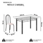 Conjunto De Mesa Tubular 120cm X 75cm Tampo Em Vidro Incolor