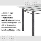 Conjunto De Mesa Tubular 120cm X 75cm Tampo Em Vidro Incolor