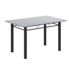 Conjunto De Mesa Tubular 120cm X 75cm Tampo Granito Ocre Com