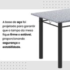 Conjunto De Mesa Tubular 120cm X 75cm Tampo Granito Ocre Com