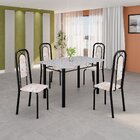 Conjunto De Mesa Tubular 120cm X 75cm Tampo Granito Ocre Com