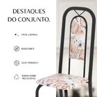 Conjunto De Mesa Tubular 120cm X 75cm Tampo Granito Ocre Com