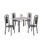 Conjunto De Mesa Tubular 120cm X 75cm Tampo Granito Topázio C