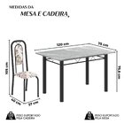 Conjunto De Mesa Tubular 120cm X 75cm Tampo Granito Topázio C