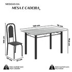 Conjunto De Mesa Tubular 120cm X 75cm Tampo Granito Topázio C