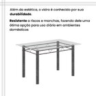 Conjunto De Mesa Tubular 120x75cm Tampo Em Vidro Com 4 Cadeir