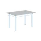 Conjunto De Mesa Tubular 120x75cm Tampo Em Vidro Com 4 Cadeir