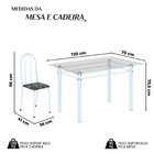 Conjunto De Mesa Tubular 120x75cm Tampo Em Vidro Com 4 Cadeir