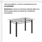 Conjunto De Mesa Tubular 120x75cm Tampo Em Vidro Com 4 Cadeir