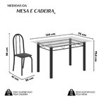 Conjunto De Mesa Tubular 120x75cm Tampo Em Vidro Com 4 Cadeir