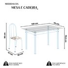 Conjunto De Mesa Tubular 120x75cm Tampo Em Vidro Com 4 Cadeir