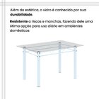 Conjunto De Mesa Tubular 120x75cm Tampo Em Vidro Com 4 Cadeir