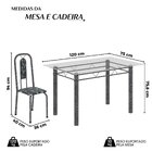 Conjunto De Mesa Tubular 120x75cm Tampo Vidro Com 4 Cadeiras