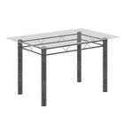Conjunto De Mesa Tubular 120x75cm Tampo Vidro Com 4 Cadeiras