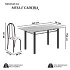 Conjunto De Mesa Tubular 140cm X75 Cm Tampo Em Granito Topázi