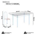 Conjunto De Mesa Tubular 140cm X75cm Tampo Em Vidro Incolor C