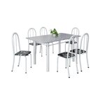 Conjunto De Mesa Tubular 140cm X 75cm Tampo Em Granito Ocre C