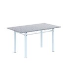 Conjunto De Mesa Tubular 140cm X 75cm Tampo Em Granito Ocre C