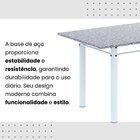 Conjunto De Mesa Tubular 140cm X 75cm Tampo Em Granito Ocre C