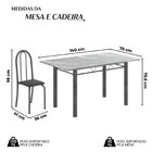 Conjunto De Mesa Tubular 140cm X 75cm Tampo Em Granito Topázi