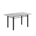 Conjunto De Mesa Tubular 140cm X 75cm Tampo Em Granito Topázi