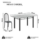 Conjunto De Mesa Tubular 140cm X 75cm Tampo Em Granito Topázi