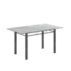 Conjunto De Mesa Tubular 140cm X 75cm Tampo Em Granito Topázi
