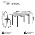 Conjunto De Mesa Tubular 140cm X 75cm Tampo Em Granito Topázi